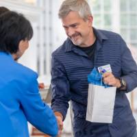 faculty happy to receive bag